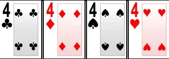 Baraja de cartas de poker cuatros