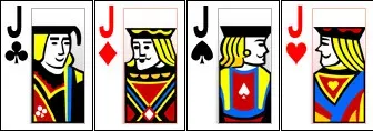 Jota o Jacks en la baraja completa de poker